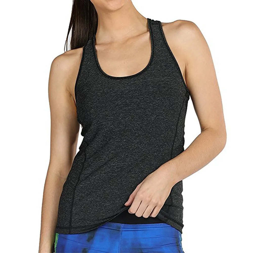 Women Activewear Running Workouts Yoga Sport Racerback Tank Tops Blouse Shirt